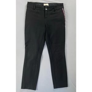 Anthropologie The Essential Slim Stretch Chino Pants. Black, Tux Stripes. Size 0